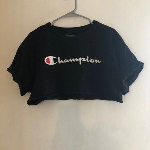 CROPPED CHAMPION BLACK SHIRT